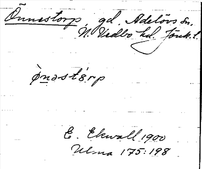 Bild på arkivkortet för arkivposten Önnestorp