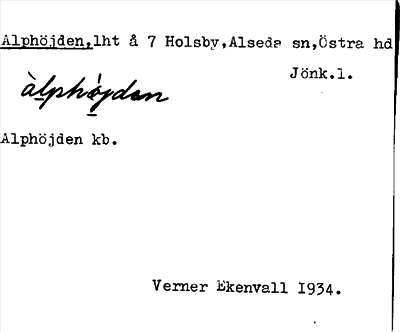 Bild på arkivkortet för arkivposten Alphöjden