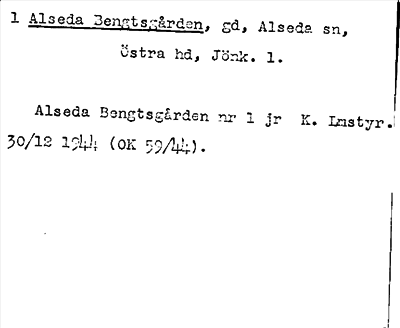 Bild på arkivkortet för arkivposten Alseda Bengtsgården