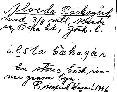 Bild på arkivkortet för arkivposten Alseda Bäckagård