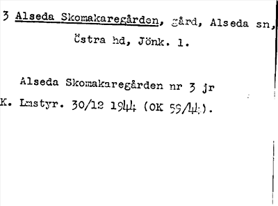 Bild på arkivkortet för arkivposten Alseda Skomakaregården