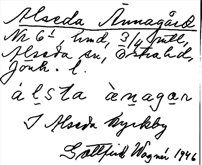 Bild på arkivkortet för arkivposten Alseda Ännagård