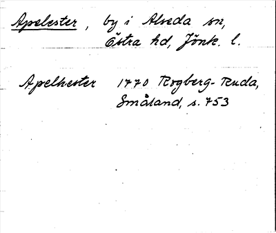 Bild på arkivkortet för arkivposten Apelester