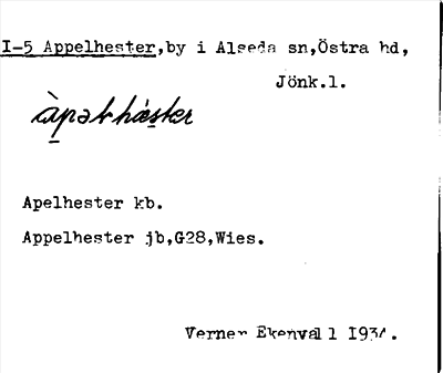 Bild på arkivkortet för arkivposten Appelhester