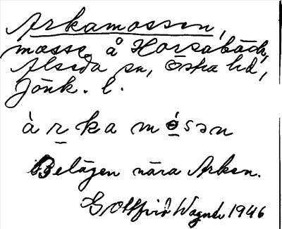Bild på arkivkortet för arkivposten Arkamossen