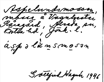 Bild på arkivkortet för arkivposten Aspelundsmossen