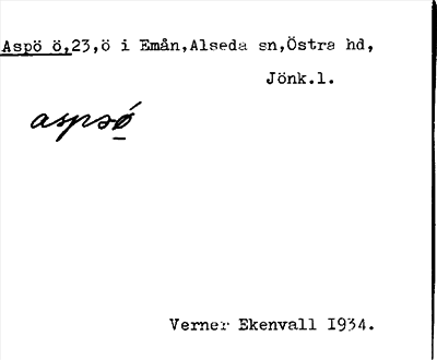 Bild på arkivkortet för arkivposten Aspö ö