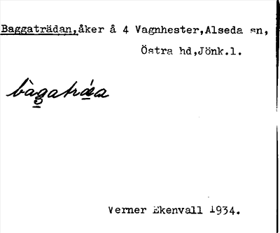 Bild på arkivkortet för arkivposten Baggaträdan