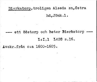 Bild på arkivkortet för arkivposten Bierkatorp