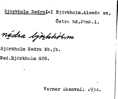 Bild på arkivkortet för arkivposten Björkholm Nedra