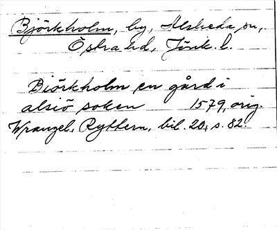 Bild på arkivkortet för arkivposten Björkholm