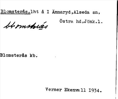 Bild på arkivkortet för arkivposten Blomsterås
