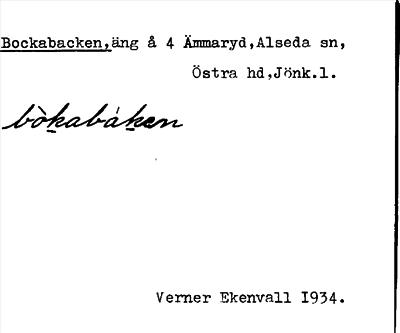 Bild på arkivkortet för arkivposten Bockabacken