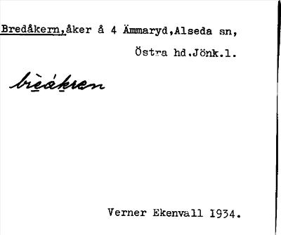 Bild på arkivkortet för arkivposten Bredåkern