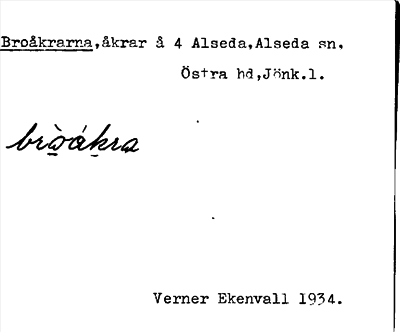 Bild på arkivkortet för arkivposten Broåkrarna