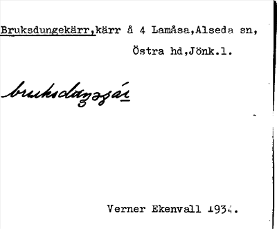 Bild på arkivkortet för arkivposten Bruksdungekärr