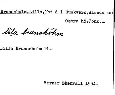 Bild på arkivkortet för arkivposten Brunnsholm, Lilla
