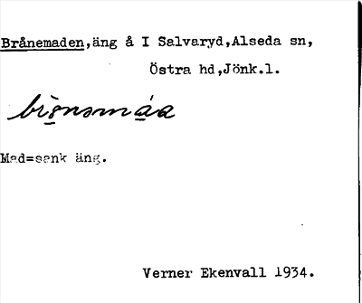 Bild på arkivkortet för arkivposten Brånemaden
