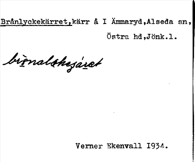 Bild på arkivkortet för arkivposten Brånlyckekärret
