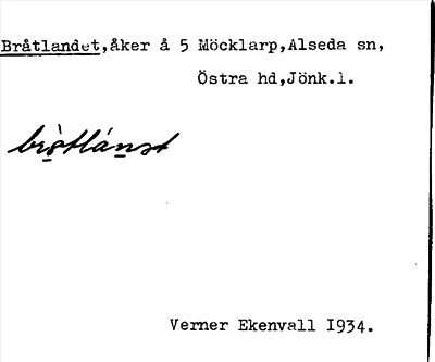 Bild på arkivkortet för arkivposten Bråtlandet