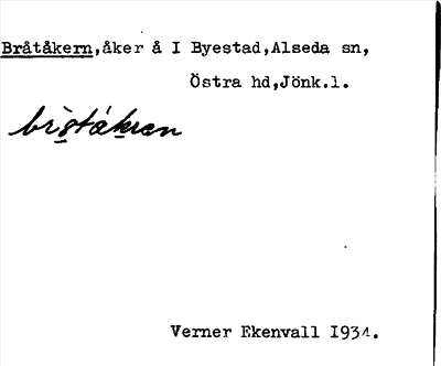 Bild på arkivkortet för arkivposten Bråtåkern