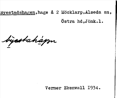 Bild på arkivkortet för arkivposten Byestadshagen