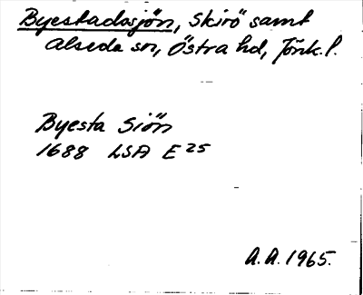 Bild på arkivkortet för arkivposten Byestadssjön