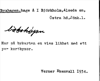 Bild på arkivkortet för arkivposten Byxhagen