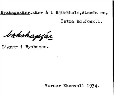 Bild på arkivkortet för arkivposten Byxhagskärr