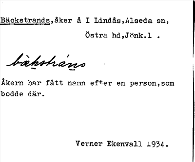 Bild på arkivkortet för arkivposten Bäckstrands
