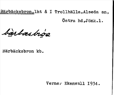 Bild på arkivkortet för arkivposten Bärbäcksbron