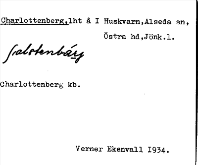 Bild på arkivkortet för arkivposten Charlottenberg