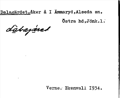 Bild på arkivkortet för arkivposten Dalagärdet
