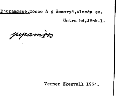 Bild på arkivkortet för arkivposten Djupamosse