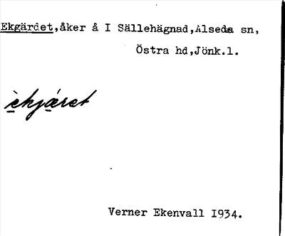 Bild på arkivkortet för arkivposten Ekgärdet