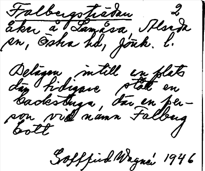 Bild på arkivkortet för arkivposten Falbergsträdan