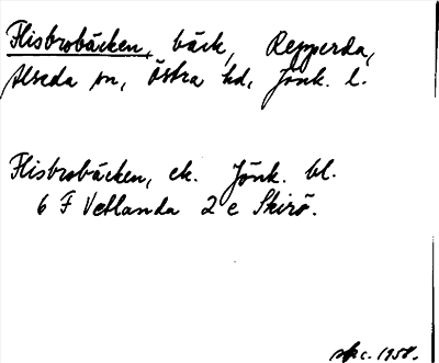 Bild på arkivkortet för arkivposten Flisbrobäcken