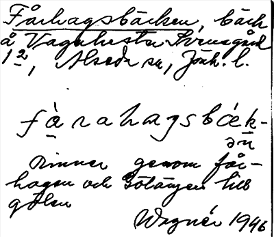 Bild på arkivkortet för arkivposten Fårhagsbäcken