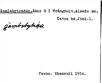 Bild på arkivkortet för arkivposten Gamlebyträdan