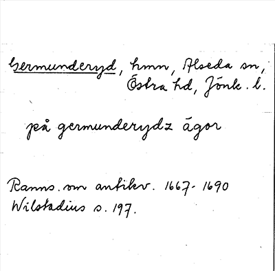 Bild på arkivkortet för arkivposten Germunderyd