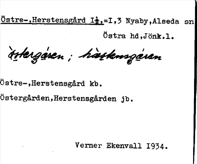 Bild på arkivkortet för arkivposten Östre-, Herstensgård