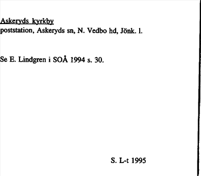 Bild på arkivkortet för arkivposten Askeryds kyrkby