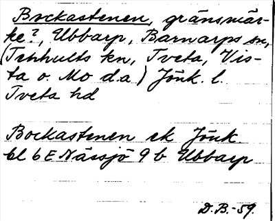Bild på arkivkortet för arkivposten Bockastenen