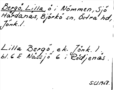 Bild på arkivkortet för arkivposten Bergö, Lilla