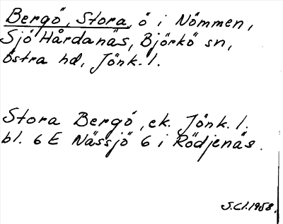 Bild på arkivkortet för arkivposten Bergö, Stora