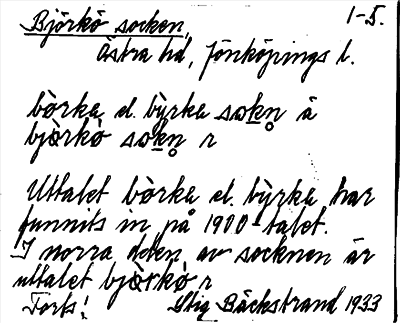Bild på arkivkortet för arkivposten Björkö socken