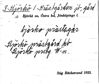 Bild på arkivkortet för arkivposten Björkö