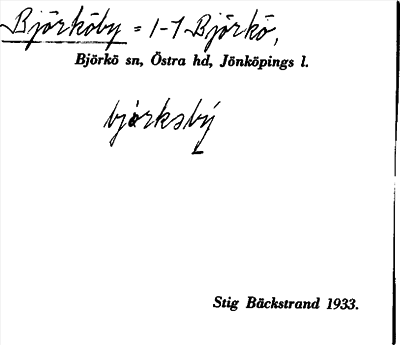 Bild på arkivkortet för arkivposten Björköby