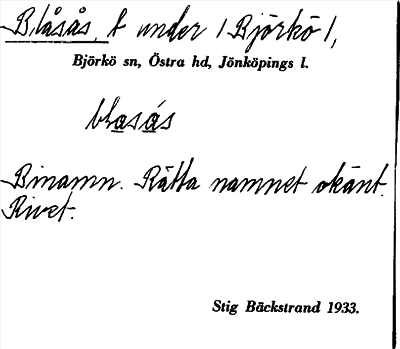 Bild på arkivkortet för arkivposten Blåsås