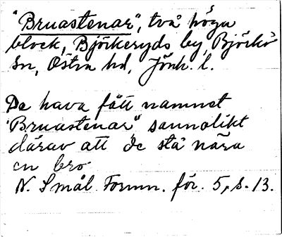 Bild på arkivkortet för arkivposten »Bruastenar»